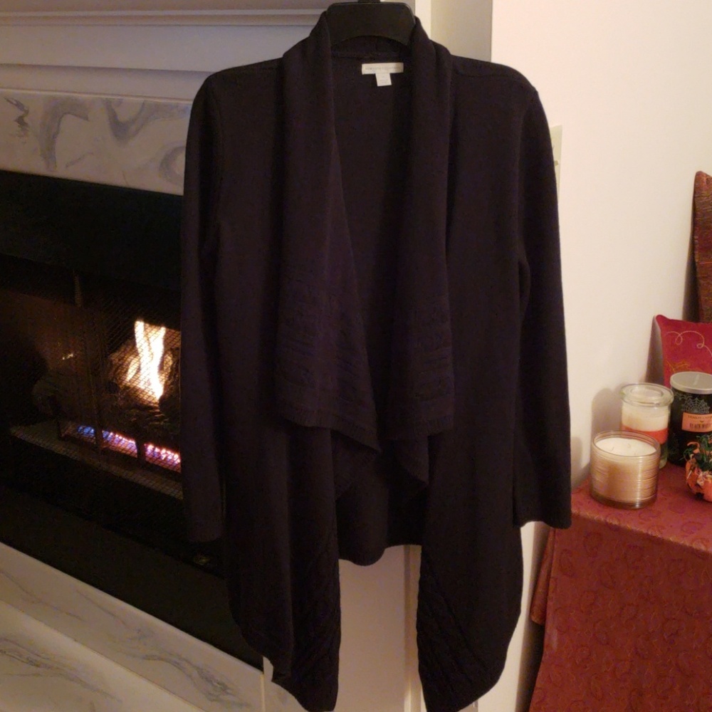 NY&Co. Black Knit Flyaway Cardigan